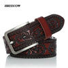 Carved Design Leather Men's Belt