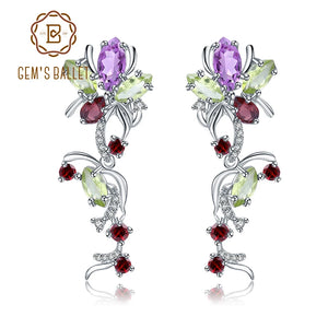 Multicolor Sterling Amethyst Earrings (USA)