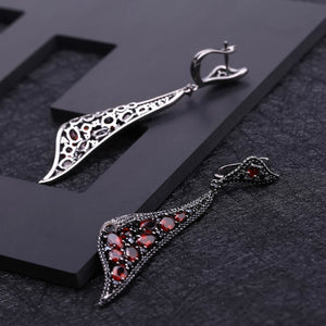 Red Garnet Sterling Earrings USA
