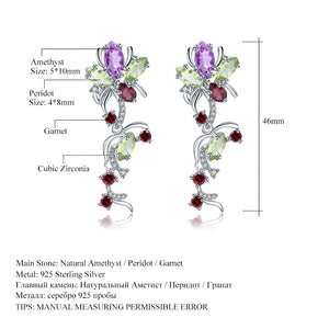 Multicolor Sterling Amethyst Earrings (USA)