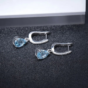 Sky Blue Topaz 925 Earrings (USA)