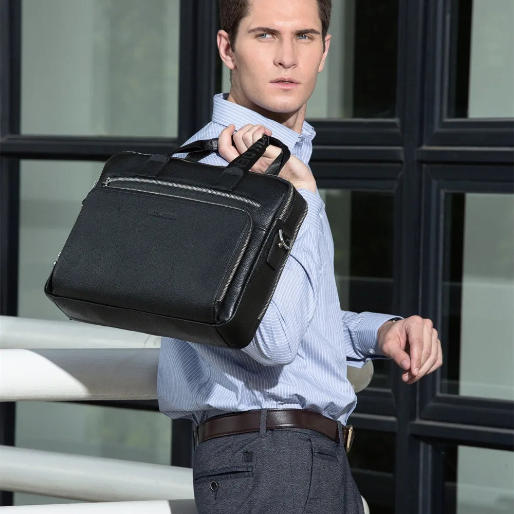 BISON Men's - Leather Briefcase