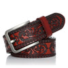 Carved Design Leather Men's Belt