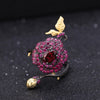 Rose Flower Garnet Ring USA