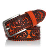 Carved Design Leather Men's Belt