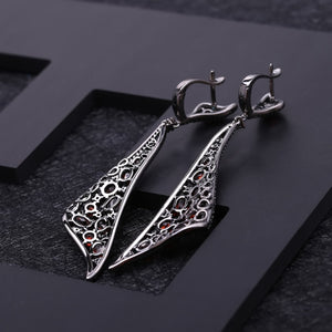 Red Garnet Sterling Earrings USA