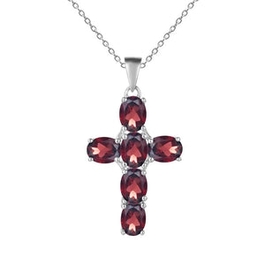 Multicolor Amethyst/Topaz (925 Sterling) Cross Necklace (USA)