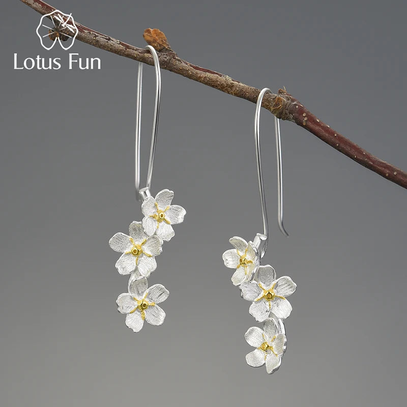Elegant Forget-me-not Flower (Sterling) Earrings