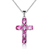 Multicolor Amethyst/Topaz (925 Sterling) Cross Necklace (USA)
