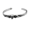 Gothic Silver 925 Skull Cuff Bangle