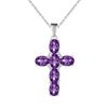Multicolor Amethyst/Topaz (925 Sterling) Cross Necklace (USA)