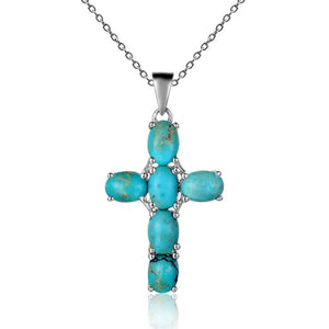 Multicolor Amethyst/Topaz (925 Sterling) Cross Necklace (USA)