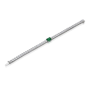 Sterling/Emerald (15-18cm) Bracelet