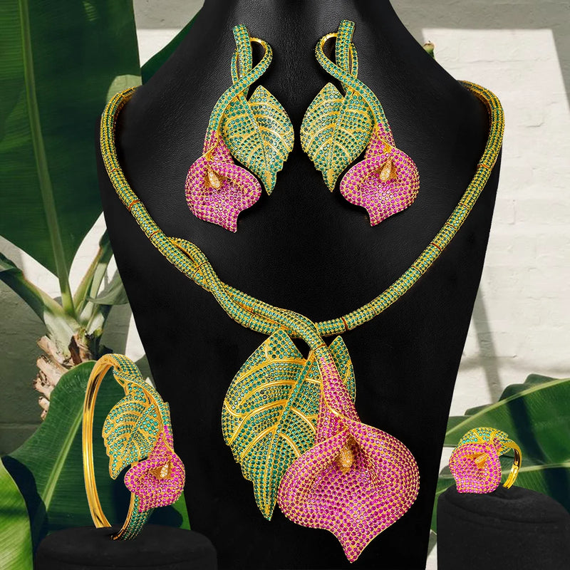 Tulip Leaf Bridal Jewel Set