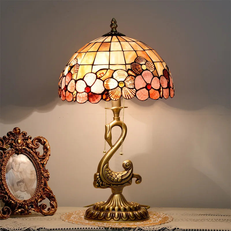 Tiffany Swan Table Lamp