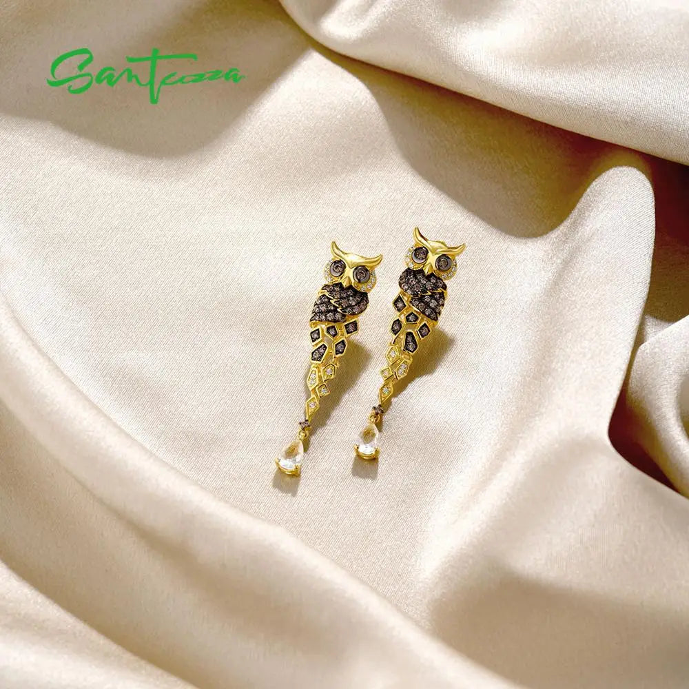Owl Design (925 Sterling Silver) Earrings