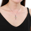 Multicolor Amethyst/Topaz (925 Sterling) Cross Necklace (USA)
