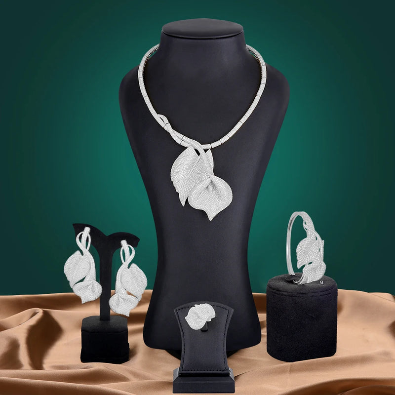 Tulip Leaf Bridal Jewel Set