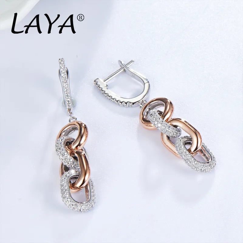 Silver/Gold Chain - Sterling Earrings