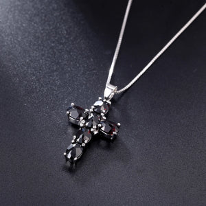 Multicolor Amethyst/Topaz (925 Sterling) Cross Necklace (USA)