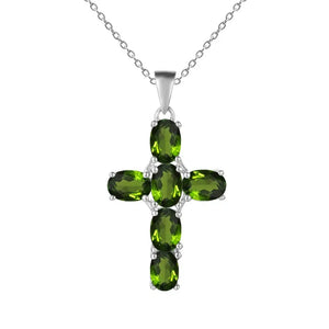 Multicolor Amethyst/Topaz (925 Sterling) Cross Necklace (USA)