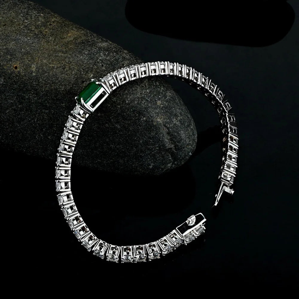 Sterling/Emerald (15-18cm) Bracelet