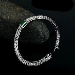 Sterling/Emerald (15-18cm) Bracelet