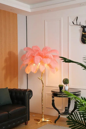 Ostrich Feather Floor Lamp
