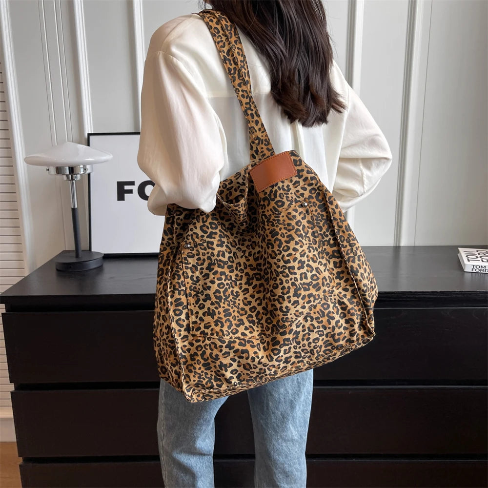 Leopard Print (Canvas) Beach Bags