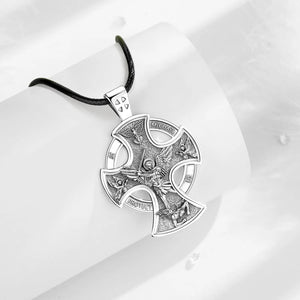 Saint Michael Cross (925 Sterling Silver) Necklace