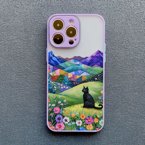Black Cat/Landscape iPhone Cases