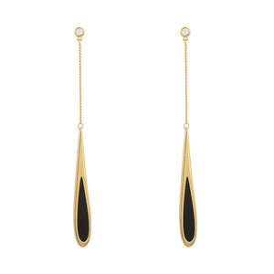 Black/Gold - Waterdrop Earrings