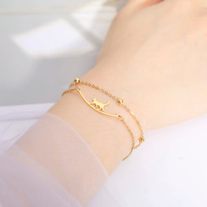 Lying Cat Charm Bracelet