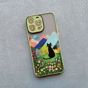 Black Cat/Landscape iPhone Cases