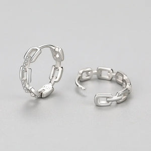 Silver Chain 925 Sterling Earrings