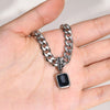 Cuban (Blue Stone) Stainless Necklace