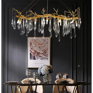 Classic Blue/Gold Lustre Chandelier