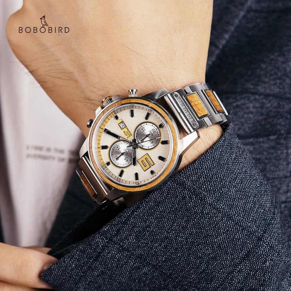 BOBO BIRD (Japanese Quartz) Mens Wood-Watch