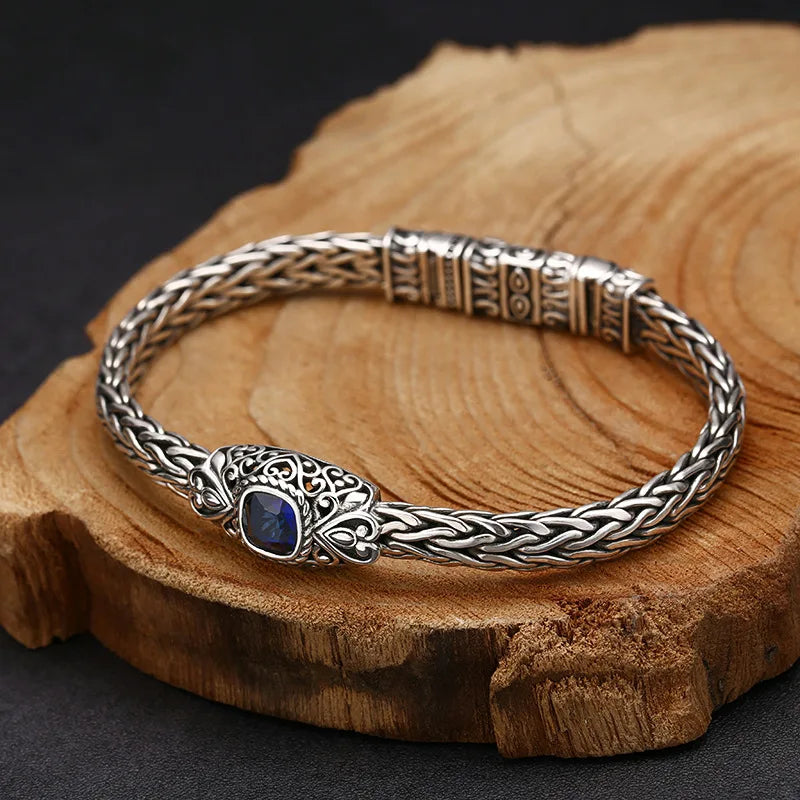 Blue Woven S925 Sterling Bracelets