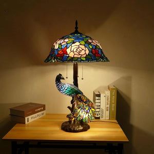 Tiffany European (Peacock) Table Lamp