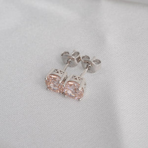 Rose Cut Pink Sterling Earrings (1.5ct)