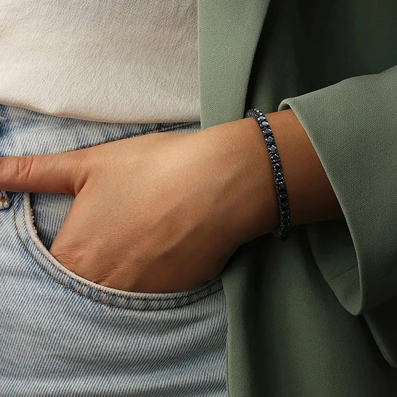 Black Moissanite (Sterling) Bracelet