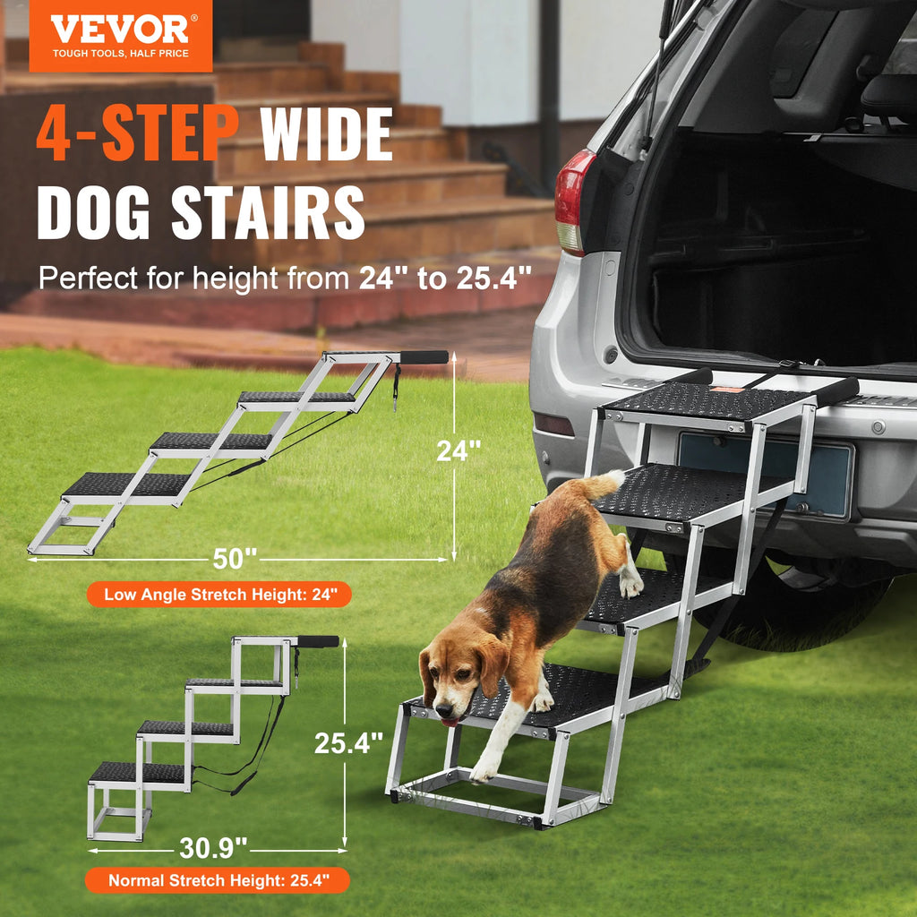 Dog Stairs for Cars (Folding 4-Steps)(USA)