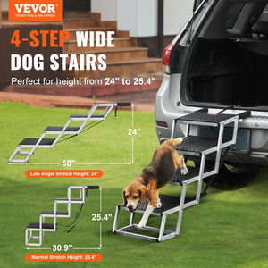 Dog Stairs for Cars (Folding 4-Steps)(USA)
