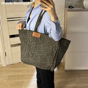Leopard Print (Canvas) Beach Bags