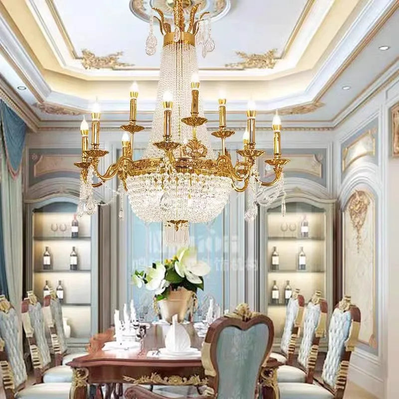 European Gold/Candle Chandelier