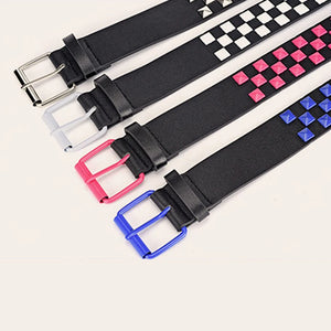 Checker Style Leather Belts