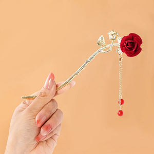 Romantic Rose Flower Hairsticks