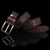 Carved Design Leather Men's Belt
