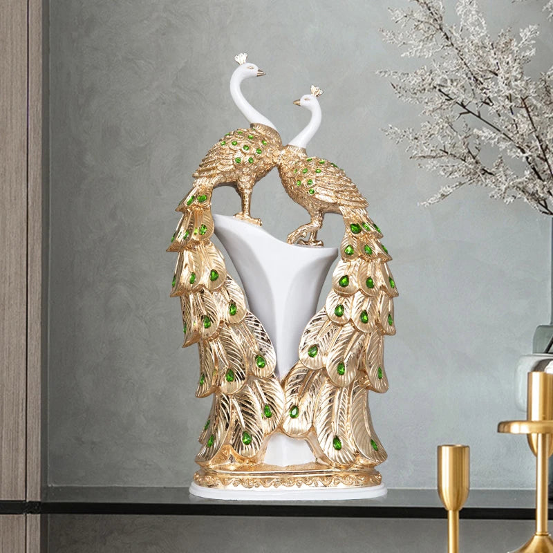 Peacock Home Decor Statue